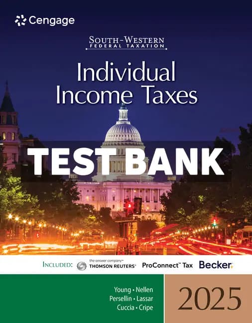 Cover for South-Western Federal Taxation 2025 – Individual Income Taxes 48th Edition Young Test Bank