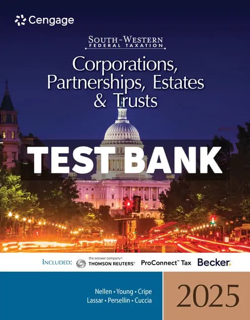 Cover for South-Western Federal Taxation 2025 – Corporations Partnerships Estates and Trusts 48th Edition Nellen Test Bank