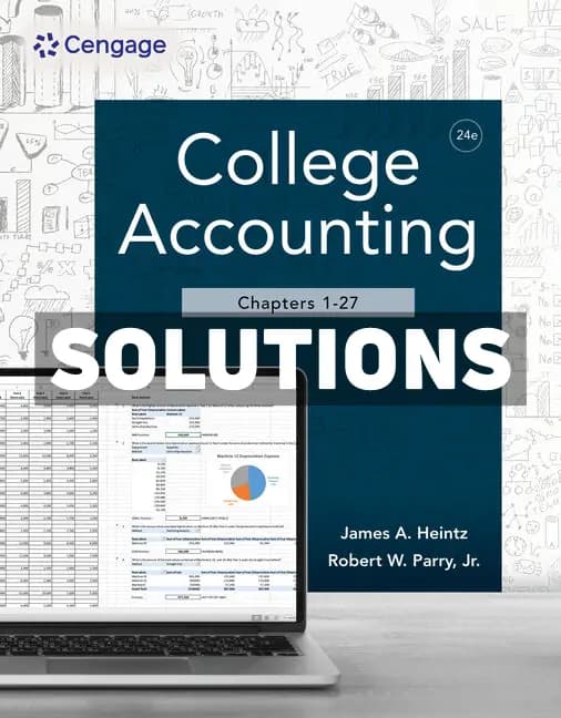 Cover for College Accounting Chapters 1 -27 24th Edition Heintz Solutions Manual