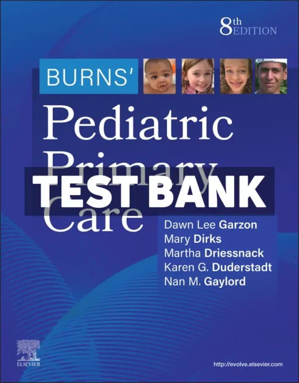 Cover for Burns Pediatric Primary Care 8th Edition Garzon Test Bank