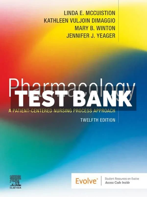 Pharmacology 12th Edition McCuistion Test Bank cover