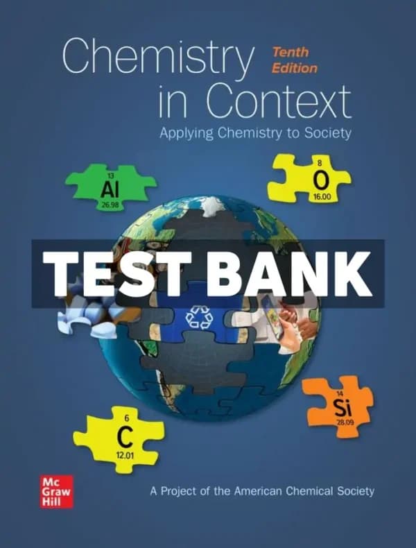 Chemistry in Context 1st Edition Society Test Bank cover