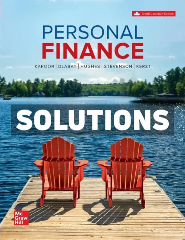 Personal Finance 9th Canadian Edition Kapoor Solutions Manual cover