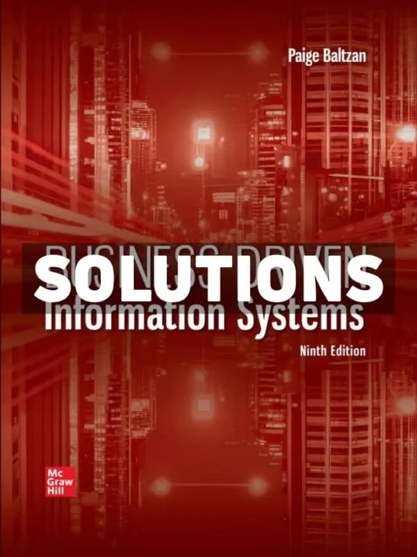 Cover for Business Driven Information Systems 9th Edition Baltzan Solutions Manual