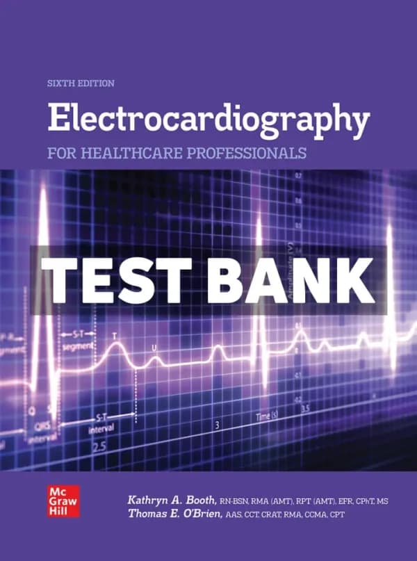 Cover for Electrocardiography for Healthcare Professionals 6th Edition Booth Test Bank