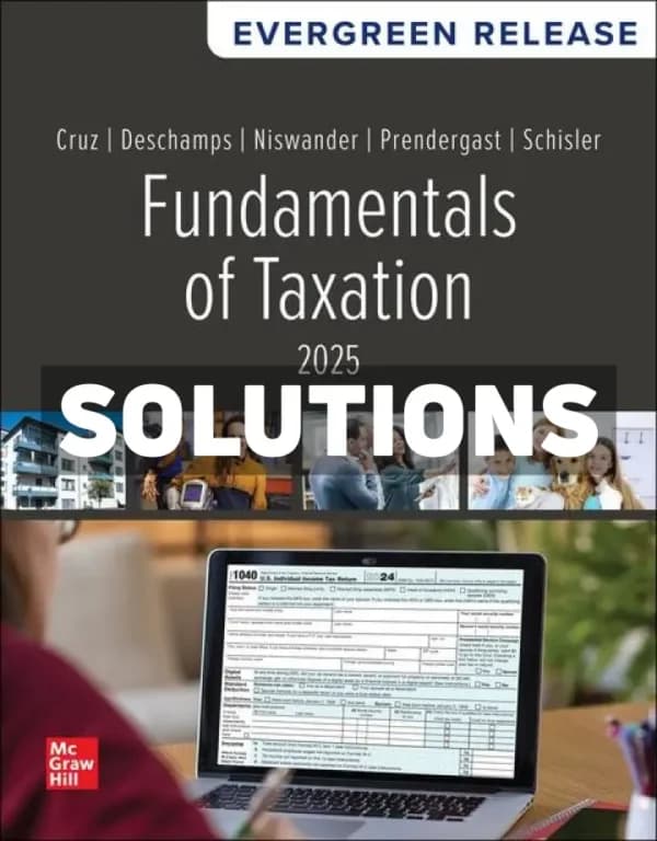 Fundamentals of Taxation 2025 Edition 1st Edition Cruz Solutions Manual cover