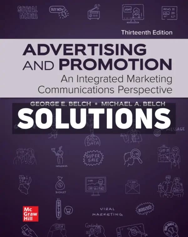 Cover for Advertising and Promotion – An Integrated Marketing Communications Perspective 13th Edition Belch Solutions Manual