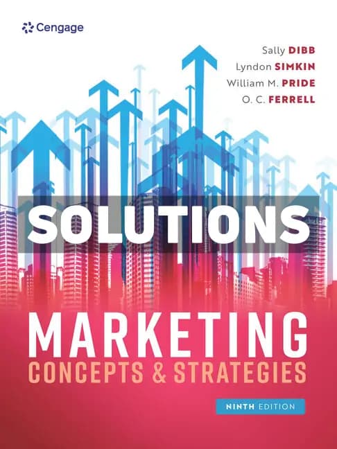 Marketing Concepts and Strategies 9th Edition Dibb Solutions Manual cover