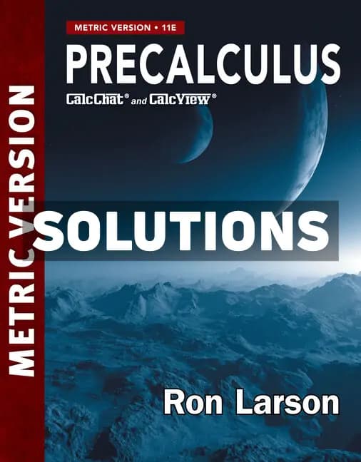 Precalculus Metric Version 11th Edition Larson Solutions Manual cover