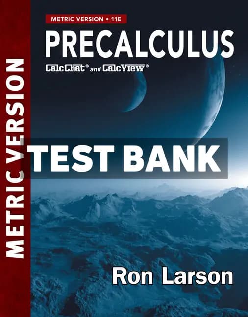 Cover for Precalculus Metric Version 11th Edition Larson Test Bank