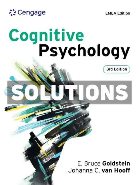 Cover for Cognitive Psychology 3rd Edition Goldstein Solutions Manual