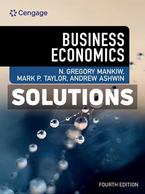 Cover for Business Economics 4th Edition Mankiw Solutions Manual