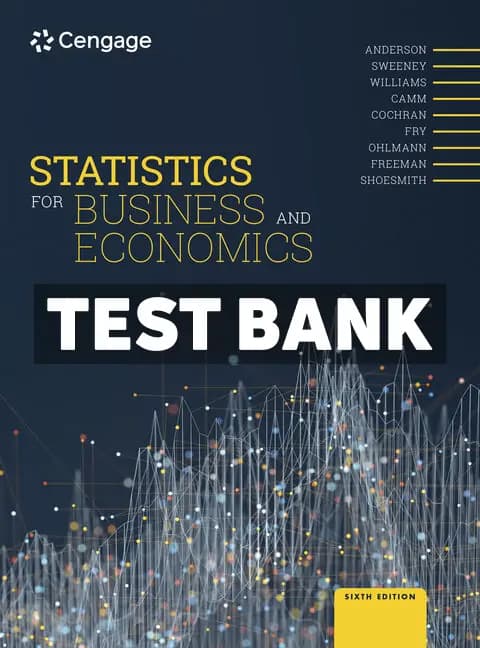 Cover for Statistics for Business and Economics 6th Edition Anderson Test Bank