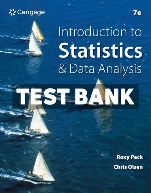 Introduction to Statistics and Data Analysis 7th Edition Peck Test Bank cover