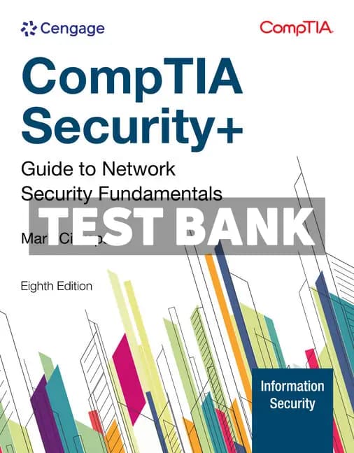 Cover for CompTIA Security+ Guide to Network Security Fundamentals 8th Edition Ciampa Test Bank