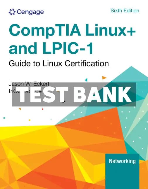 Cover for Linux+ and LPIC-1 Guide to Linux Certification 6th Edition Eckert Test Bank