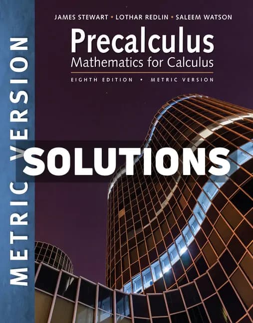 Precalculus Mathematics for Calculus International Metric Edition 8th Edition Stewart Solutions Manual cover
