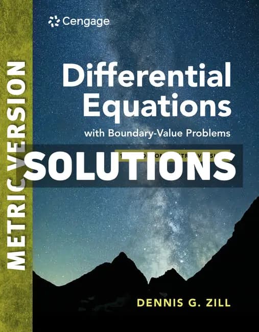 Cover for Differential Equations with Boundary-Value Problems International Metric Edition 10th Edition Zill Solutions Manual