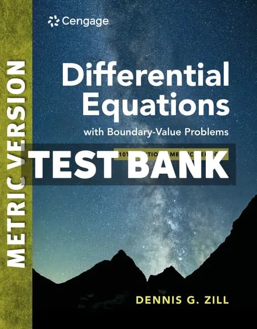 Differential Equations with Boundary-Value Problems International Metric Edition 10th Edition Zill Test Bank cover