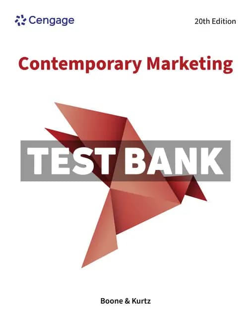 Cover for Contemporary Marketing 20th Edition Boone Test Bank
