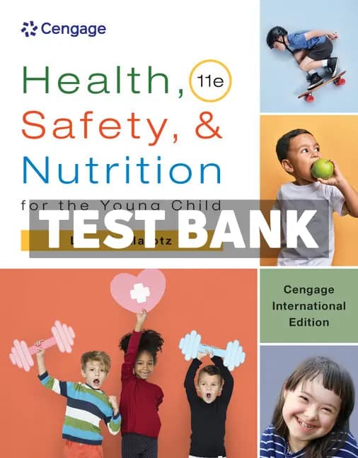 Health Safety and Nutrition for the Young Child International Edition 11th Edition Marotz Test Bank cover