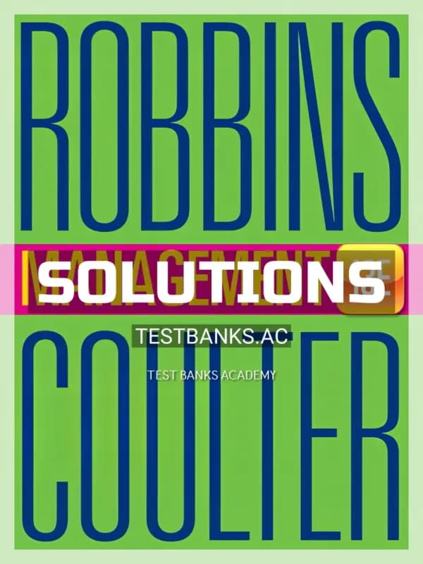 Solutions Manual for Management 13th Edition by Robbins cover