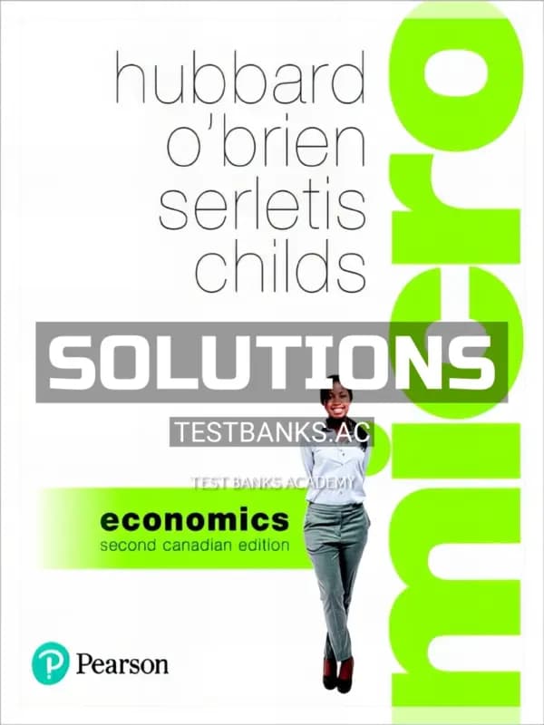 Solutions Manual for Microeconomics 2nd CA Edition by Hubbard cover