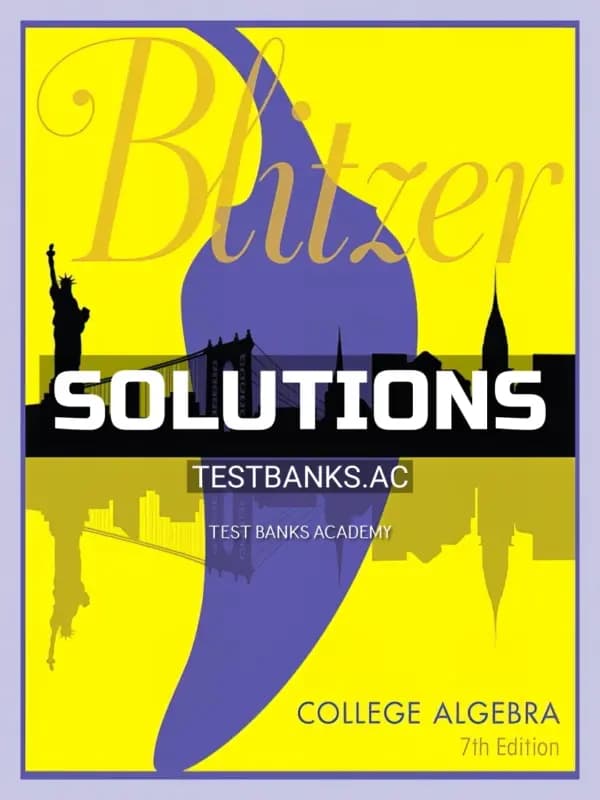 Solutions Manual for College Algebra 7th Edition by Blitzer cover