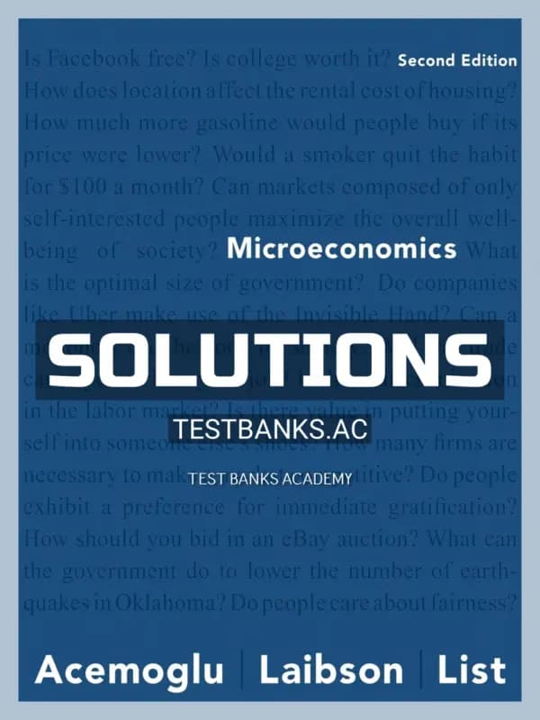 Solutions Manual for Microeconomics 2nd Edition by Acemoglu cover