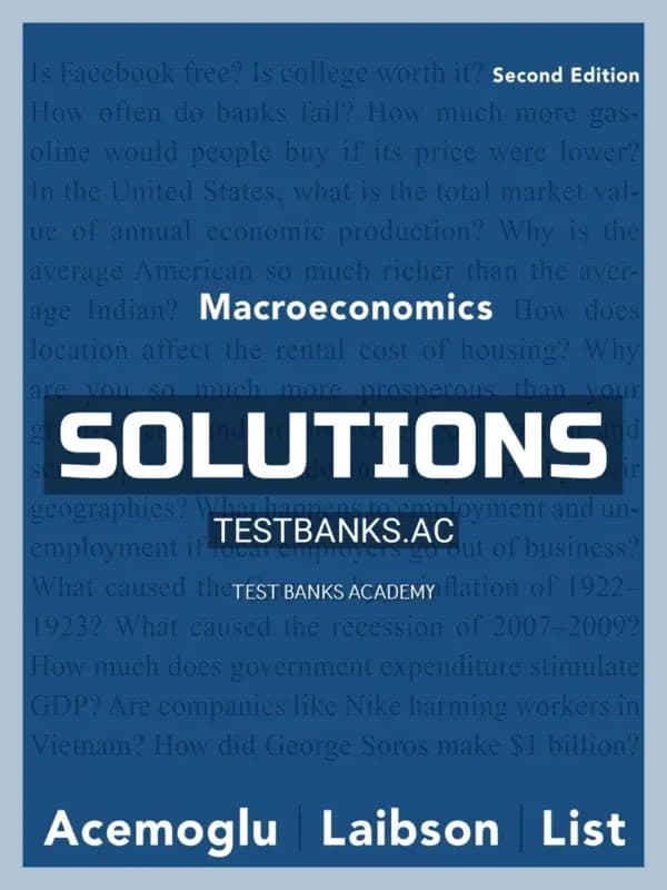Solutions Manual for Macroeconomics 2nd Edition by Acemoglu cover