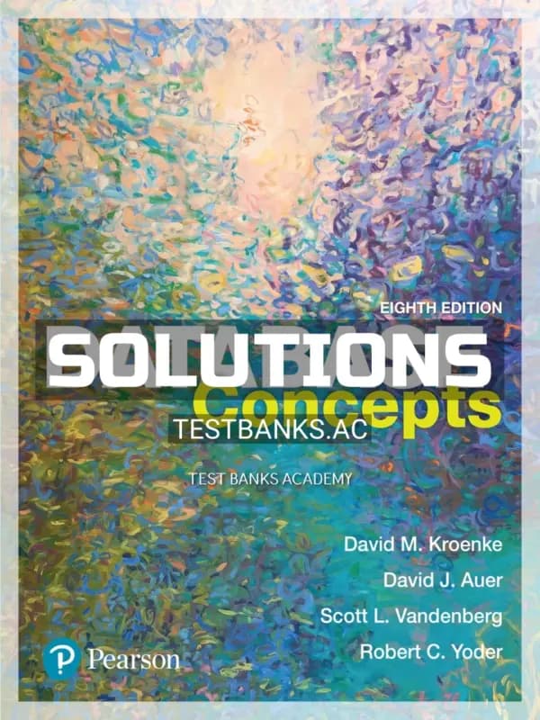 Solutions Manual for Database Concepts 8th Edition by Kroenke cover