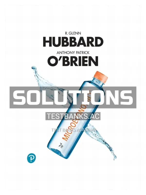 Solutions Manual for Microeconomics 7th Edition by Hubbard cover