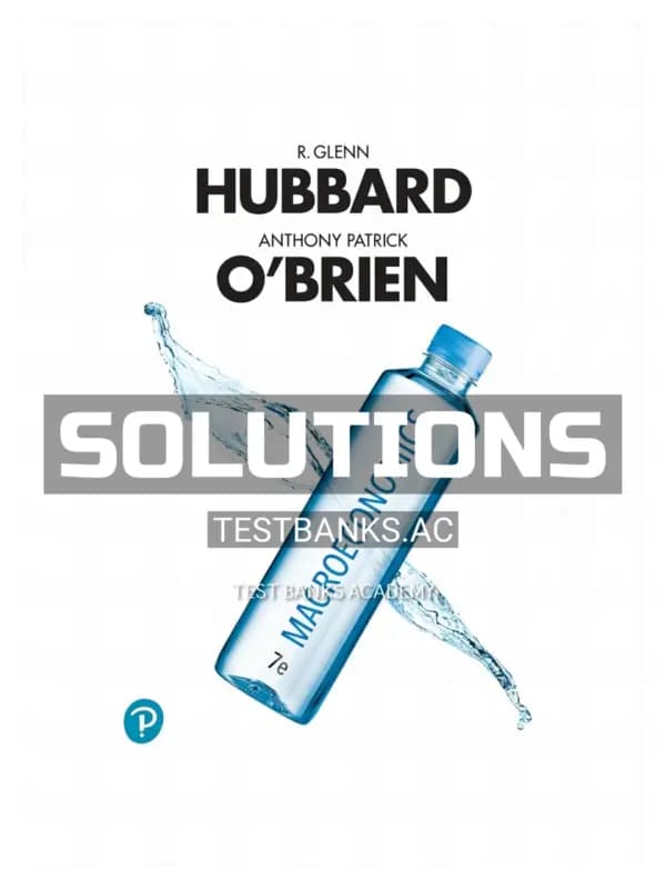 Solutions Manual for Macroeconomics 7th Edition by Hubbard cover