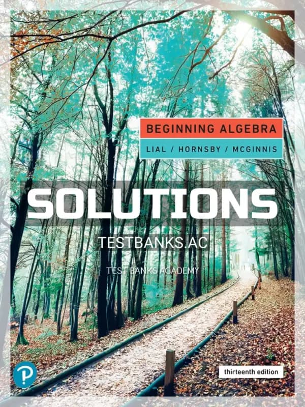 Solutions Manual for Beginning Algebra 13th Edition by Lial cover