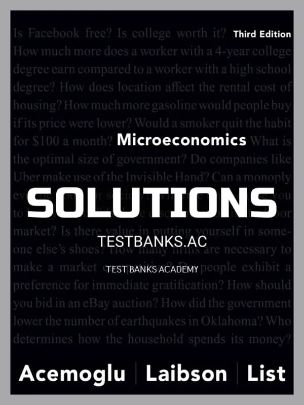 Solutions Manual for Microeconomics 3rd Edition by Acemoglu cover