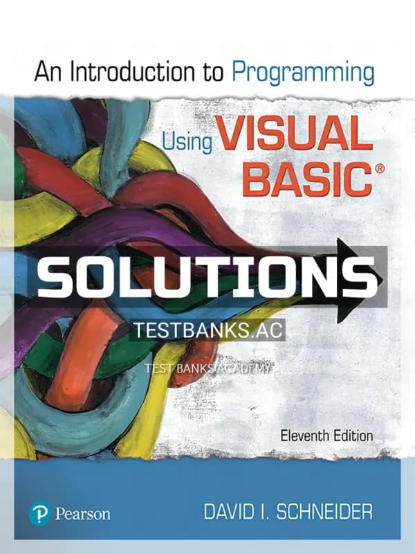 Solutions Manual for Introduction to Programming Using Visual Basic 11th Edition by Schneider cover