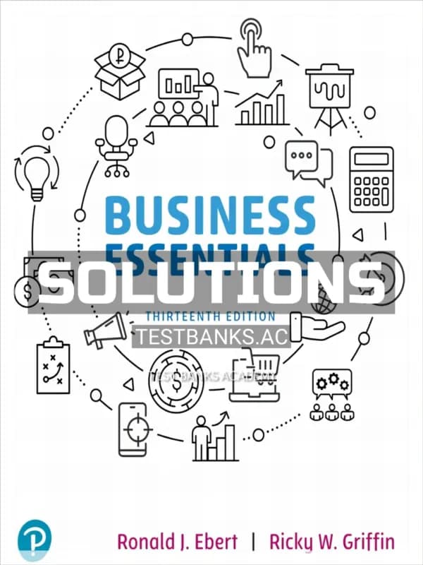 Solutions Manual for Business Essentials 13th Edition by Ebert cover