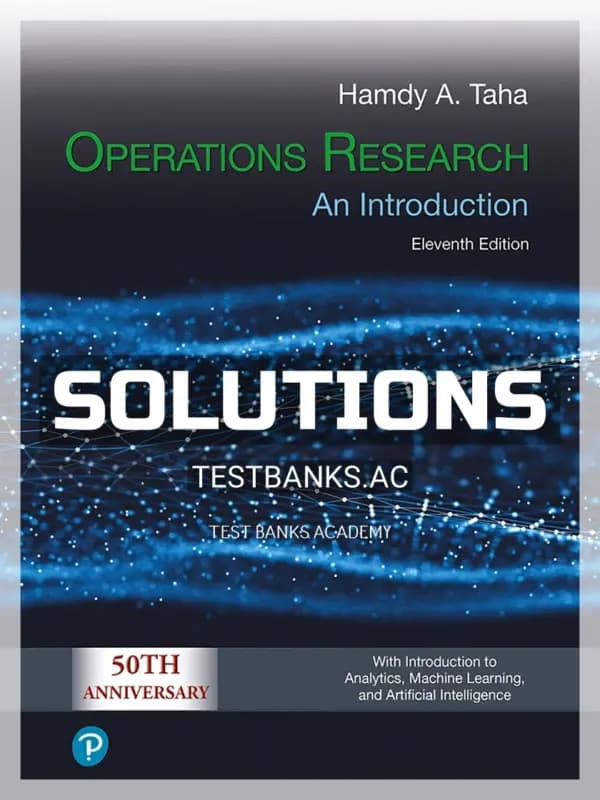 Solutions Manual for Operations Research 11th Edition by Taha cover
