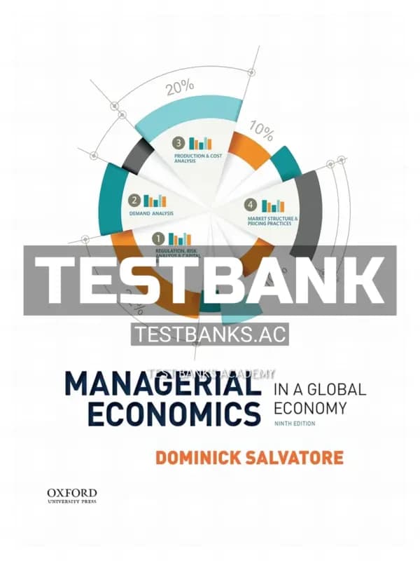 Test Bank for Managerial Economics in a Global Economy 9th Edition by Salvatore cover