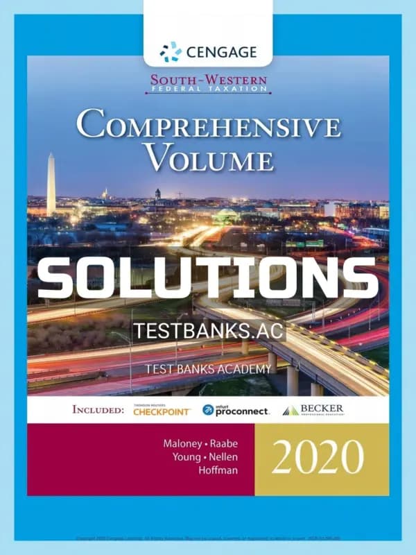 Solutions Manual for South-Western Federal Taxation 2020 Comprehensive 43rd Edition by Maloney cover
