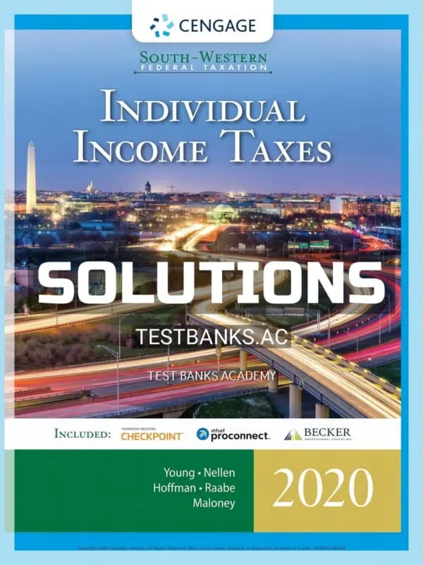Solutions Manual for South-Western Federal Taxation 2020 Individual Income Taxes 43rd Edition by Young cover