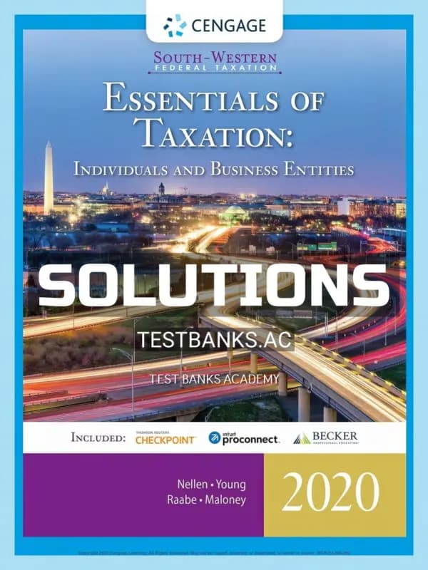 Solutions Manual for South-Western Federal Taxation 2020 Essentials of Taxation Individuals and Business Entities 23rd Edition by Nellen cover