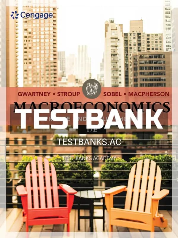 Test Bank for Macroeconomics Private and Public Choice 17th Edition by Gwartney cover