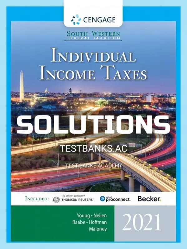 Solutions Manual for South-Western Federal Taxation 2021 Individual Income Taxes 44th Edition by Young cover