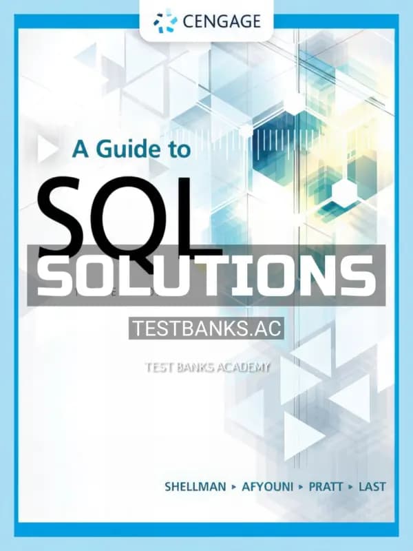 Solutions Manual for Guide to SQL 10th Edition by Shellman cover