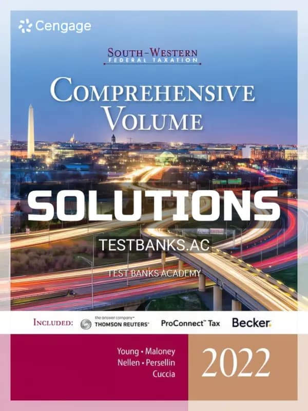 Solutions Manual for South Western Federal Taxation 2022 Comprehensive 45th Edition by Young cover