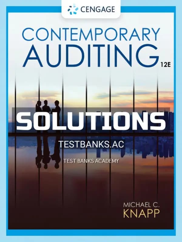 Solutions Manual for Contemporary Auditing 12th Edition by Knapp cover