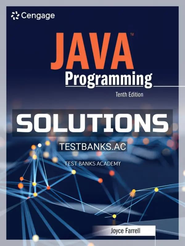 Solutions Manual for Java Programming 10th Edition by Farrell cover