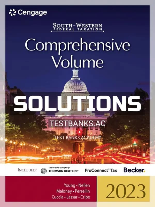 Solutions Manual for South Western Federal Taxation 2023 Comprehensive 46th Edition by Young cover