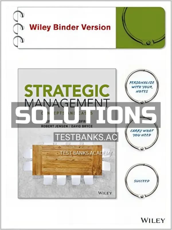 Solutions Manual for Strategic Management Concepts and Cases 1st Edition by Dyer cover